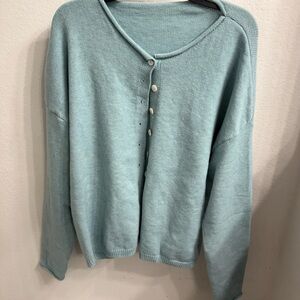 Light Blue Button-Up Sweater